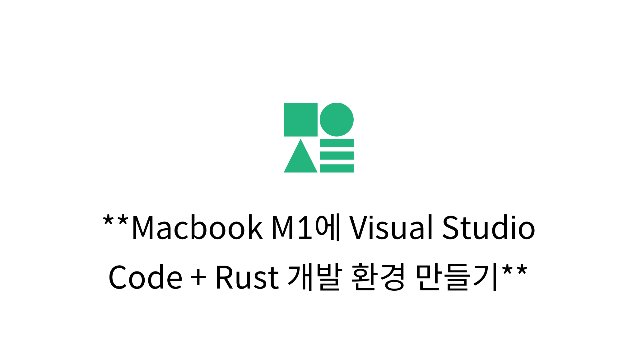 Macbook m1 visual studio code rust mysetting